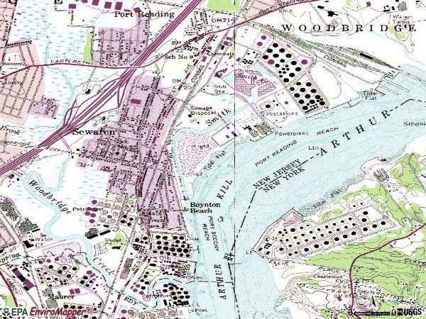 Zip code 07077 topographic map