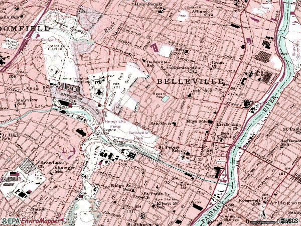 Zip code 07109 topographic map