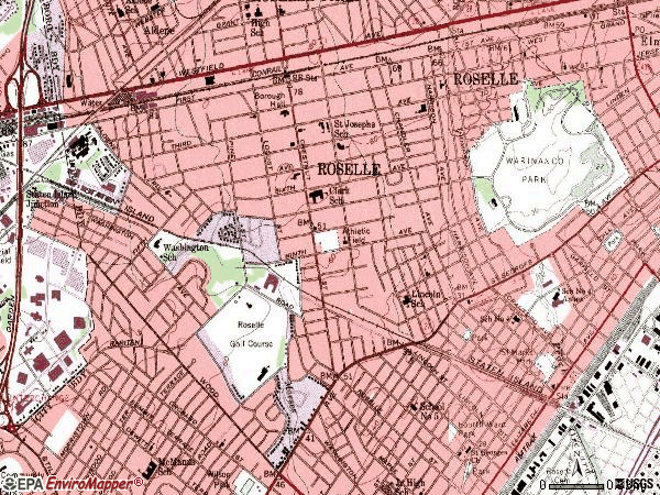 Zip code 07203 topographic map