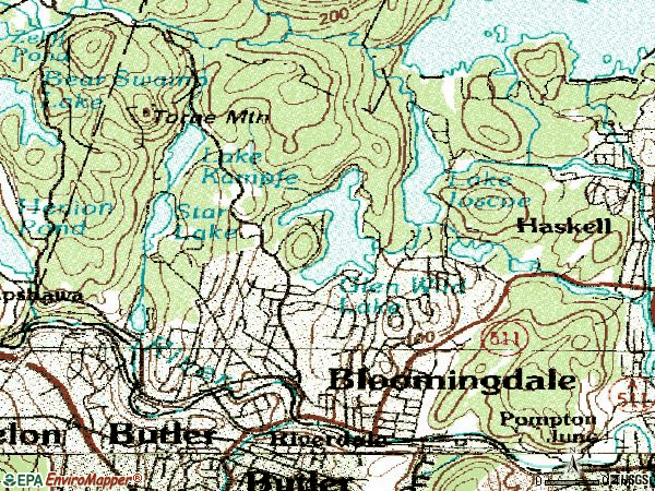 Zip code 07403 topographic map