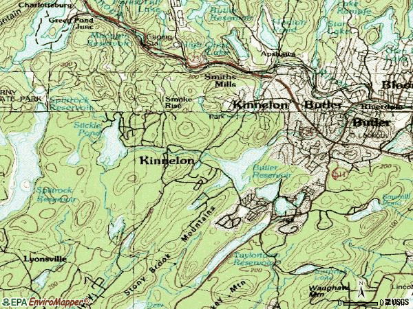 Zip code 07405 topographic map