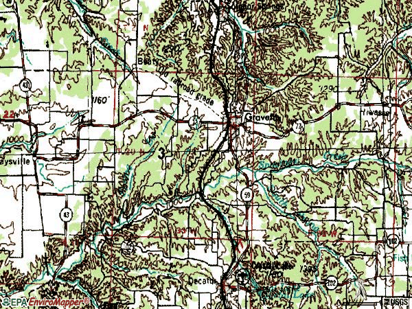 Zip code 72736 topographic map
