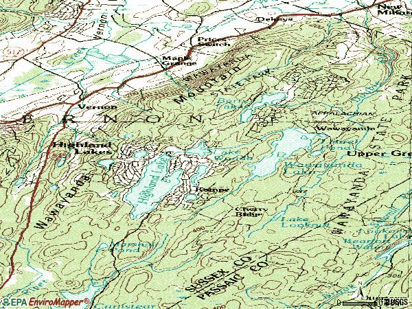Zip code 07422 topographic map