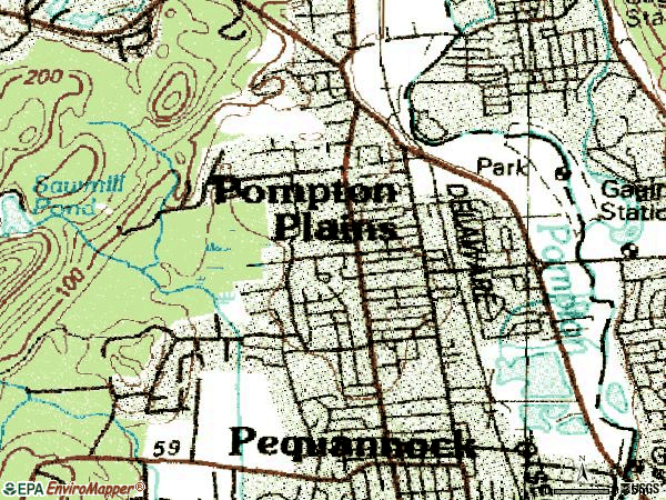 Zip code 07444 topographic map