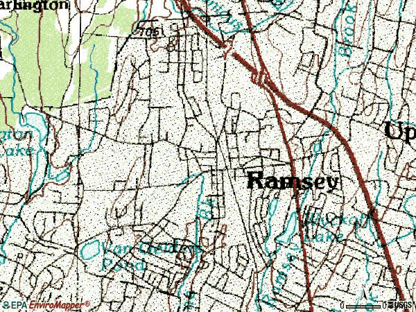 Zip code 07446 topographic map