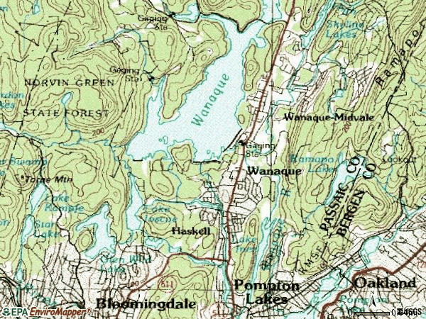 Zip code 07465 topographic map