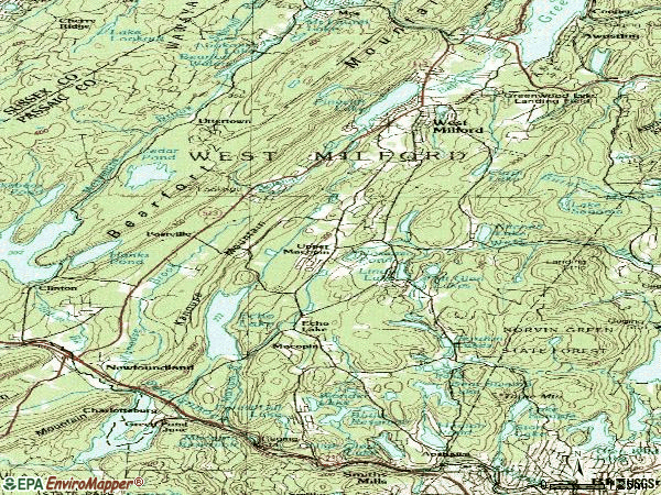 Zip code 07480 topographic map