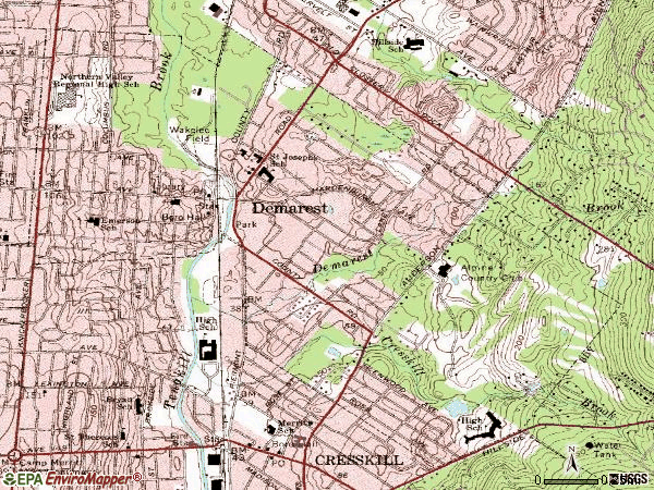 Zip code 07627 topographic map