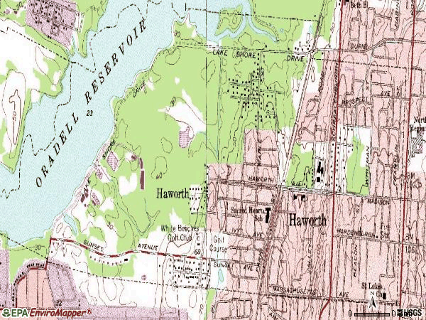 Zip code 07641 topographic map
