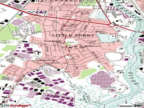 Zip code 07643 topographic map