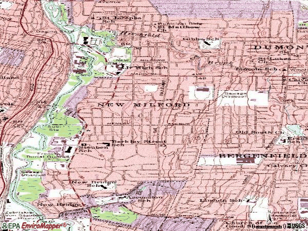 Zip code 07646 topographic map
