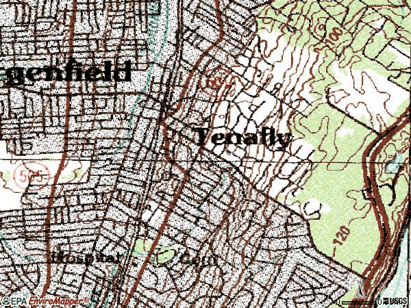Zip code 07670 topographic map