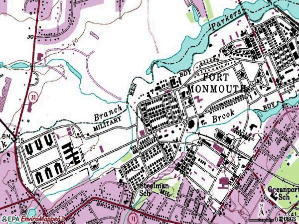 Zip code 07703 topographic map