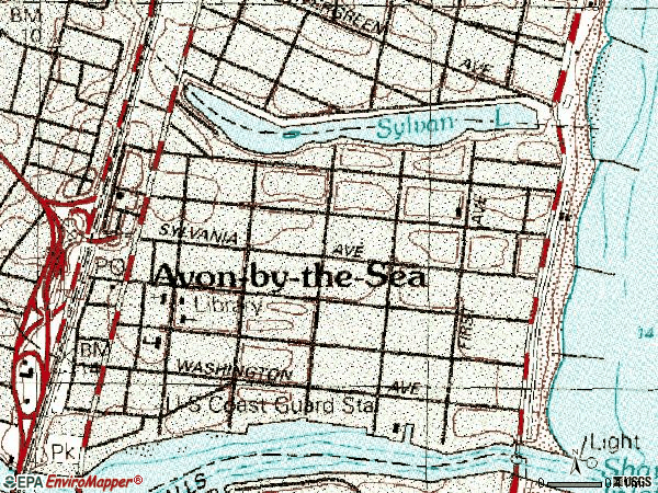 Zip code 07717 topographic map