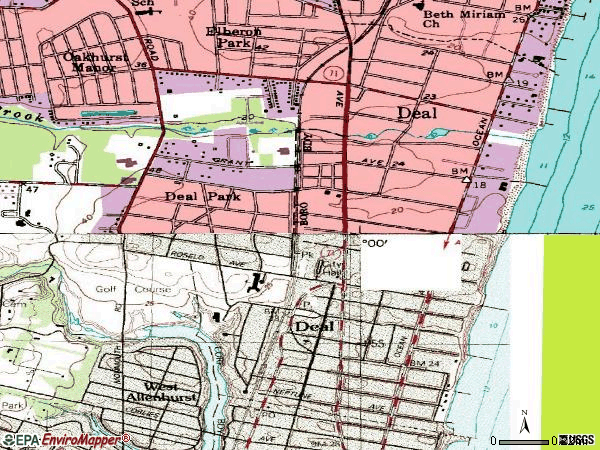 Zip code 07723 topographic map