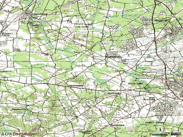 Zip code 07726 topographic map