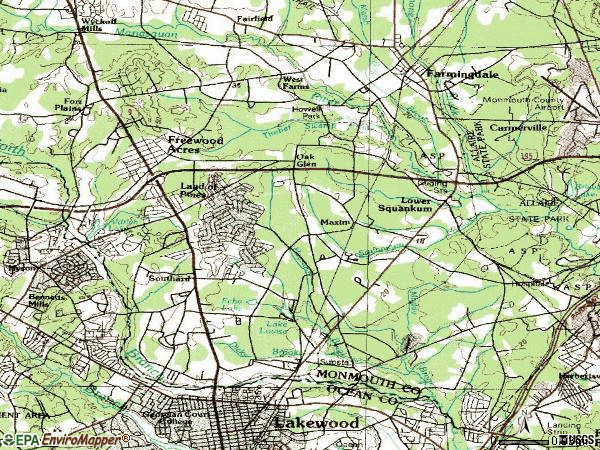 Zip code 07731 topographic map