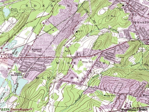 Zip code 07803 topographic map