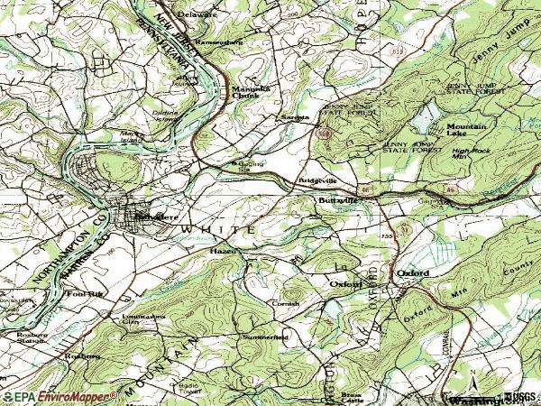 Zip code 07823 topographic map