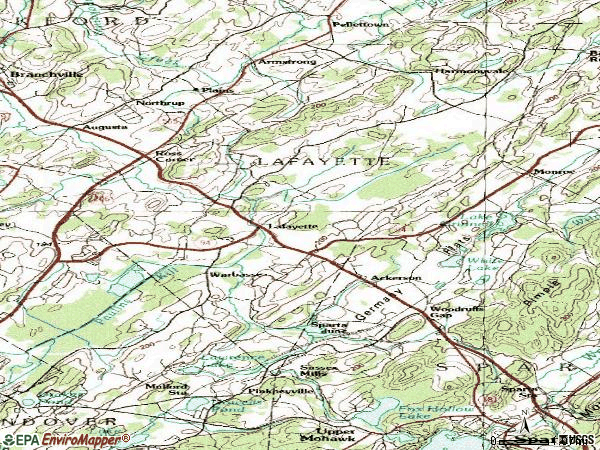 Zip code 07848 topographic map