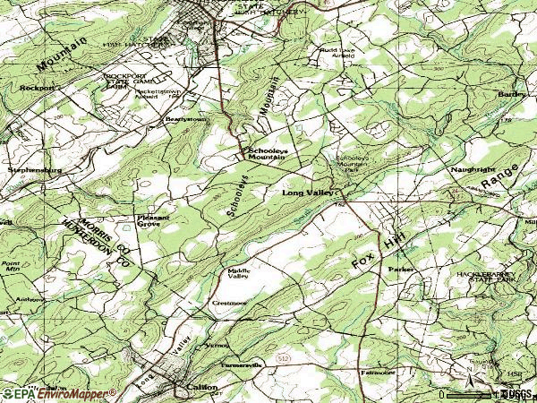 Zip code 07853 topographic map