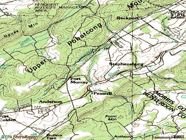 Zip code 07865 topographic map