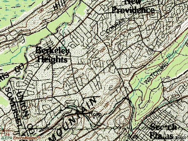 Zip code 07922 topographic map