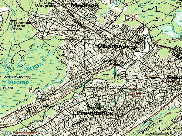 Zip code 07928 topographic map
