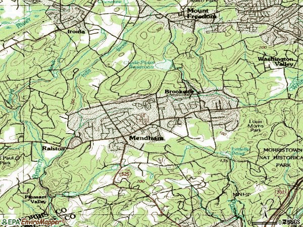 Zip code 07945 topographic map