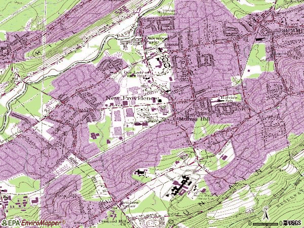 Zip code 07974 topographic map