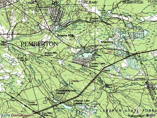 Zip code 08015 topographic map