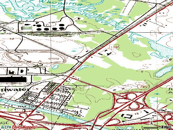 Zip code 08023 topographic map