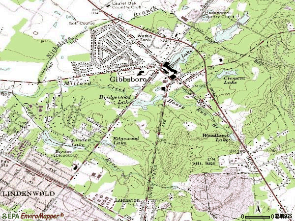 Zip code 08026 topographic map