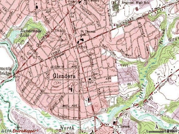 Zip code 08029 topographic map