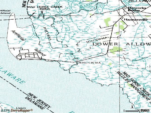 Zip code 08038 topographic map