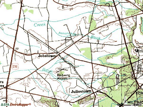 Zip code 08041 topographic map