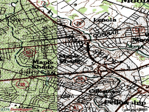 Zip code 08054 topographic map
