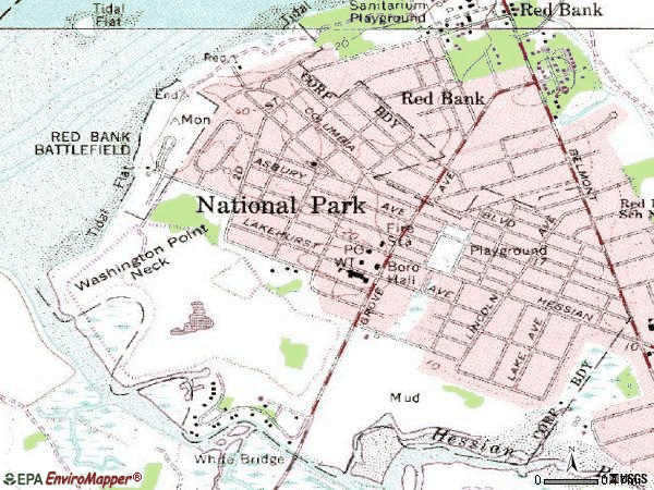 Zip code 08063 topographic map