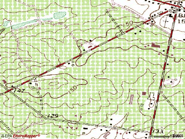 Zip code 08074 topographic map