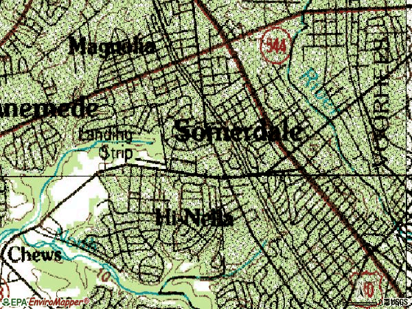 Zip code 08083 topographic map