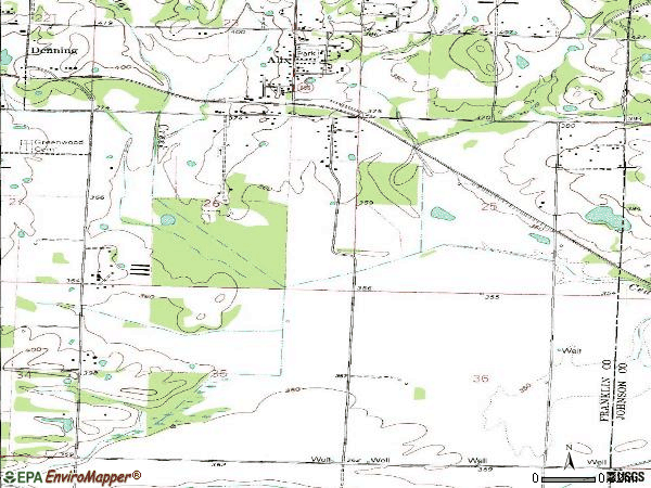 Zip code 72820 topographic map