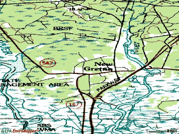 Zip code 08224 topographic map