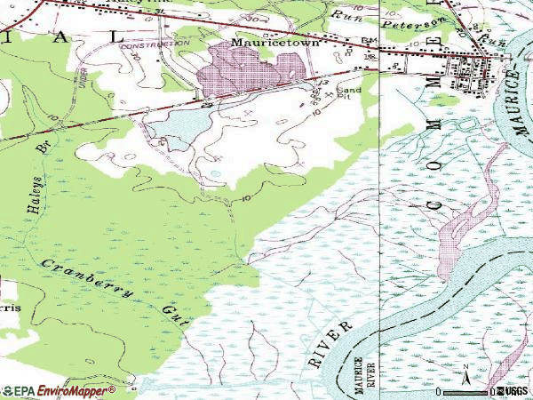 Zip code 08329 topographic map