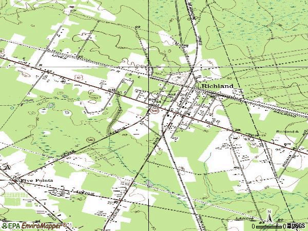 Zip code 08350 topographic map