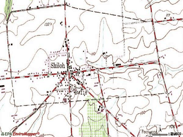 Zip code 08353 topographic map