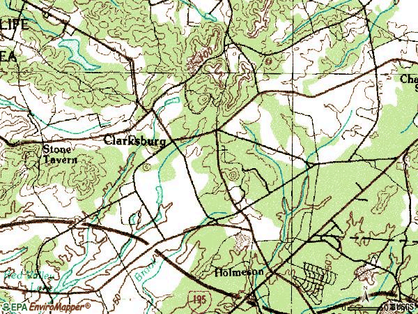 Zip code 08510 topographic map