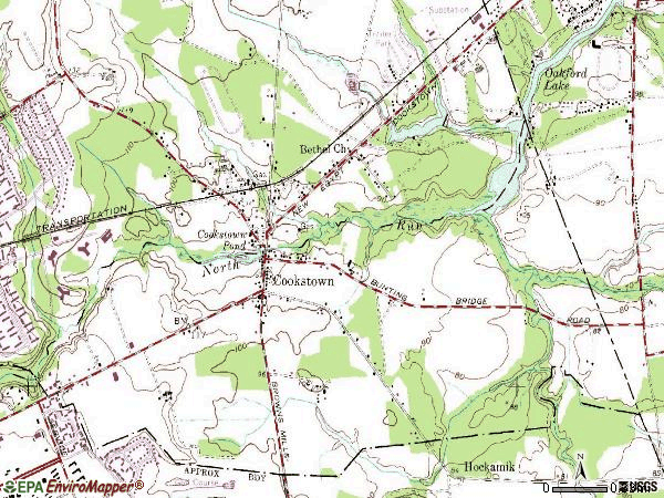 Zip code 08511 topographic map