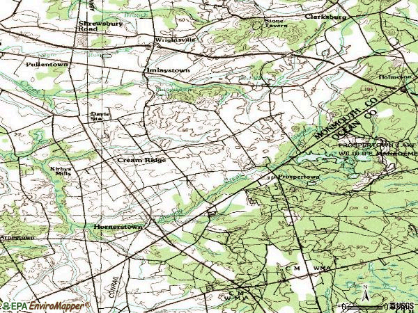 Zip code 08514 topographic map