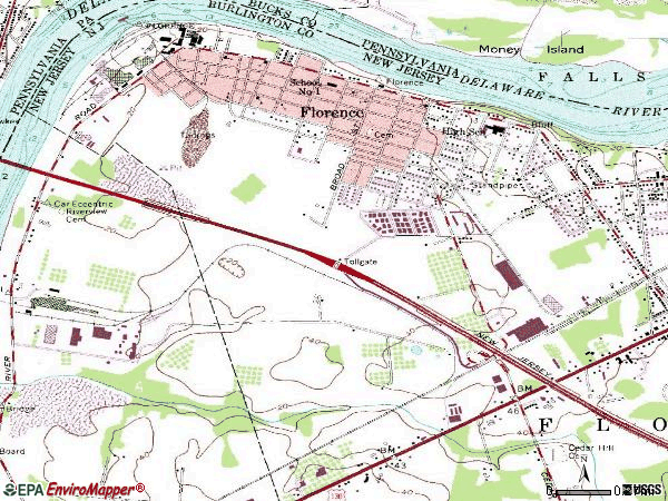Zip code 08518 topographic map