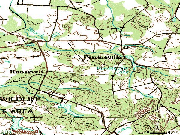 Zip code 08535 topographic map